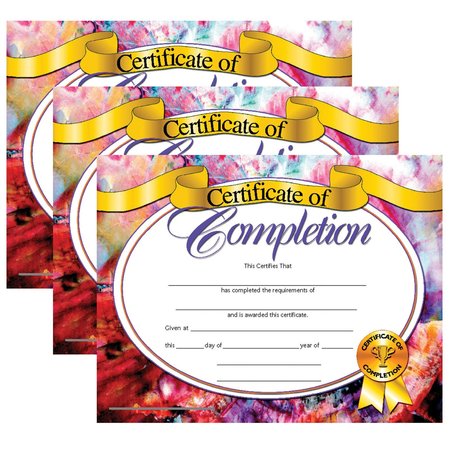 HAYES Certificate of Completion, 8.5in x 11in, PK90, Recommended Grade: Grade K+ VA624